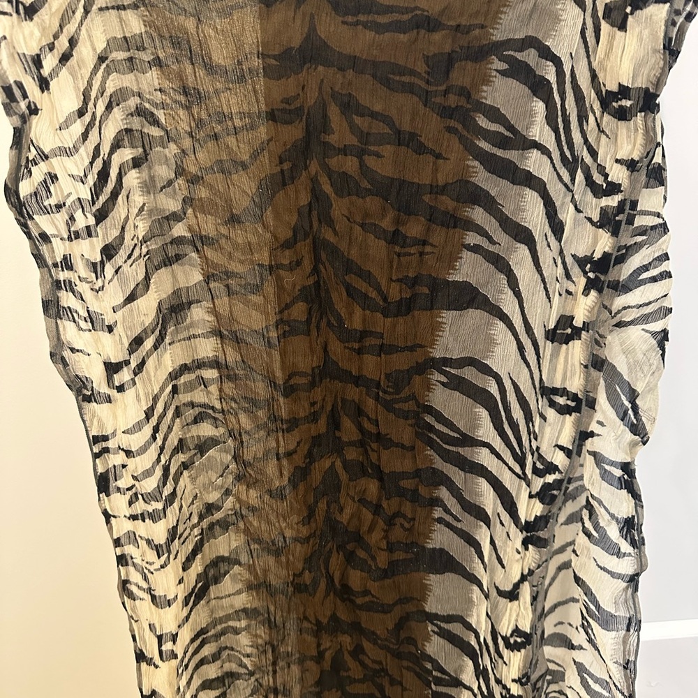 Animal Print Sheer Scarf
